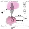 Cosquilleo de plumas rosa con mango plateado